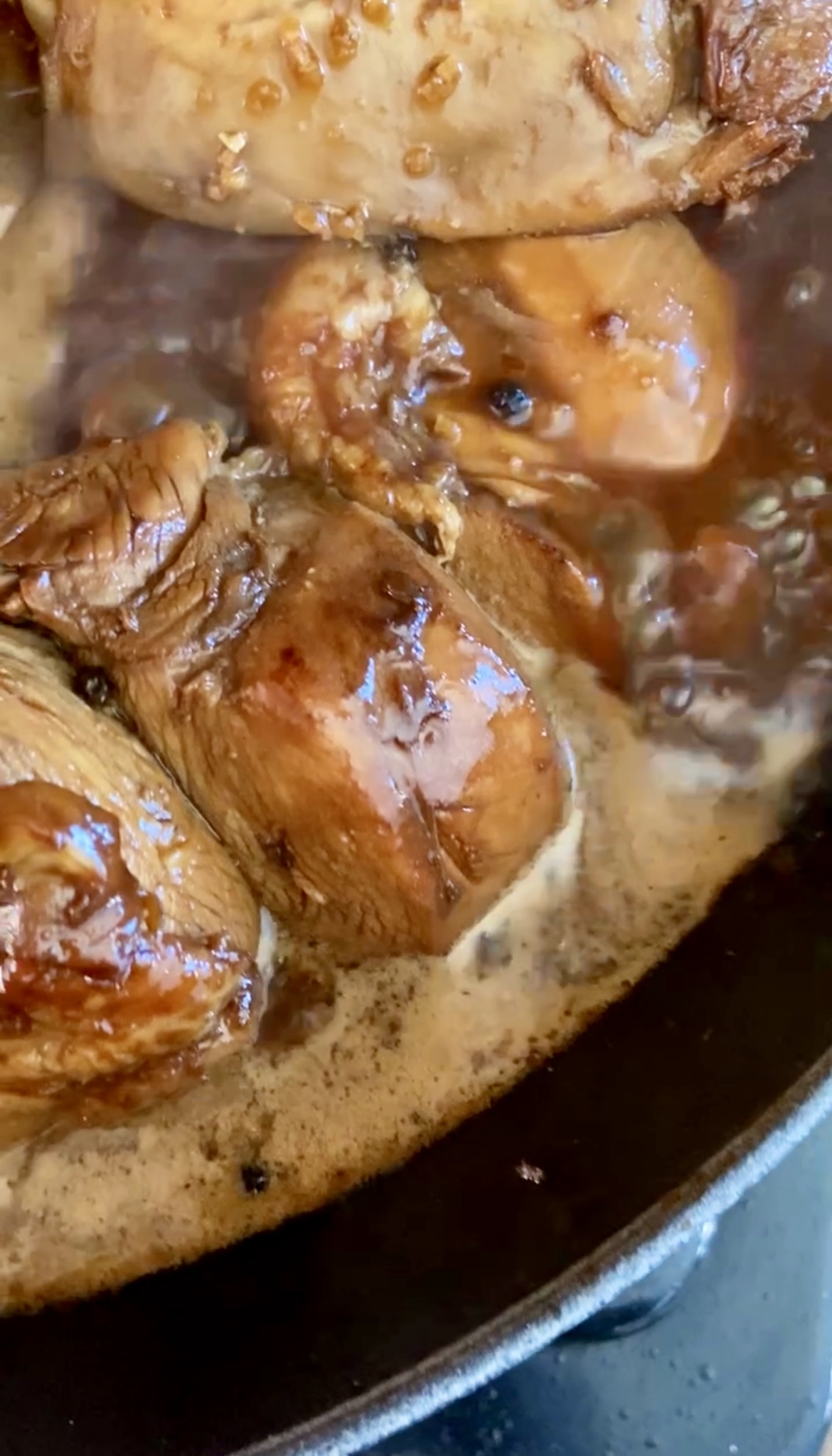 Filipino Chicken Adobo with soy sauce, bay leaves, peppercorn and vinegar